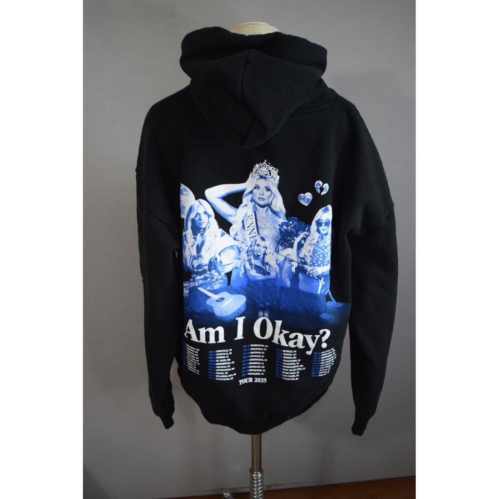 Megan Moroney Hoodie XL Black Am I Okay Tour 2025 Concert Merch Womens Graphic